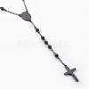 304 Stainless Steel Rosary Bead Necklaces NJEW-F240-02B-3