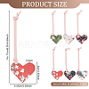 12Pcs 6 Colors  Printed Imitation Leather Bookmarks AJEW-OC0004-41-2