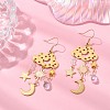 Transparent Glass Dangle Earrings EJEW-TA00259-01-3