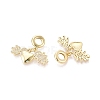 Brass Micro Pave Clear Cubic Zirconia European Dangle Charms KK-N287-33A-G-2