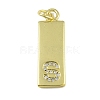 Brass Micro Pave Clear Cubic Zirconia Pendants KK-P266-06G-S-1