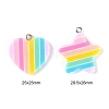 20Pcs 2 Style Rainbow Resin Pendants CRES-LS0001-04-3