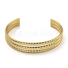 PVD Vacuum Plating 202 Stainless Steel Multi-strand Open Cuff Bangles for Women BJEW-M317-07D-G-2