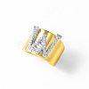 Brass Micro Pave Clear Cubic Zirconia Cuff Open Rings FS-WGA5D1D-23-1