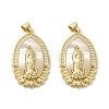 Brass Pave Shell Pendants KK-I708-16P-G-1