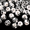 Floral Printed Porcelain Beads PORC-Q201-6mm-5-1