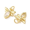 Brass Micro Pave Clear Cubic Zirconia Pendants CU-E003-18G-14-2