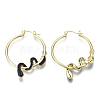 Brass Micro Pave Cubic Zirconia Hoop Earrings KK-R137-024-NF-4