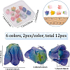 BENECREAT 12Pcs 6 Colors Plastic Beads KY-BC0001-27-2