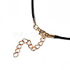 Waxed Cord Necklace Making with Iron Findings X-NJEW-R229-1.5mm-G-4