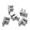 Alloy Letter Slide Charms RB-F034-01F-P-RS-3