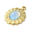 Ion Plating(IP) Real 14K Gold Plated 304 Stainless Steel with Glass Pendant FIND-Z028-30-3
