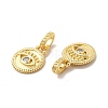 Rack Plating Brass Pave Clear Cubic Zirconia European Dangle Charms KK-B068-25G-3