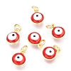 Brass Enamel Charms KK-B024-02G-F-1