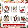 6Pcs 6 Styles Christmas Theme Golden Zinc Alloy with Rhinestone Brooches JEWB-SP0001-08-2