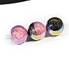30Pcs Gradient Color & UV Plating Rainbow Iridescent Opaque Resin Beads PW-WG1BD98-07-1