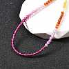 3MM Faceted Round Colorful Cubic Zirconia Beaded Necklaces for Women NJEW-A047-01G-2