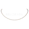 Handmade Faceted Rondelle Glass Beaded Link Chain Necklaces NJEW-JN05744-02-2