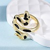 Brass Enamel Cuff Rings for Women RJEW-U043-17G-4