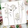 11Pcs 11 Styles Plant Theme PET Hollow Out Drawing Painting Stencils DIY-WH0394-0146-3