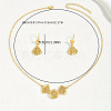 Elegant Hollow Fan Brass Necklace & Dangle Earrings Set RC4710-2