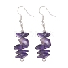 Natural Amethyst Chips Beaded Jewelry Set SJEW-JS01232-03-5
