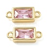 Brass Pave Glass Rectangle Connector Charms KK-H002-06G-03-1