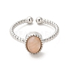 Natural Sunstone Open Cuff Ring RJEW-M166-04P-B-2