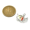 Rotatable Floral Printed Porcelain Bead Teapot Pendants PALLOY-JF03167-2