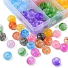150Pcs 10 Colors Transparent Crackle Acrylic Beads MACR-YW0001-65-4