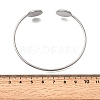 304 Stainless Steel Cuff Blank Bangle Bases with Flat Round Trays STAS-D381-01B-P-2