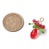 Glass with Round Shell Pearl and Acrylic Charms Pendants PALLOY-MZ00647-3