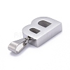 Non-Tarnish 304 Stainless Steel Letter Pendants STAS-H127-B-P-3