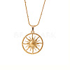304 Stainless Steel Sun Pendant Necklaces for Women WG60B9D-01-2