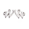 Platinum Plated Alloy Letter Pendants PALLOY-J718-01P-W-1