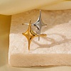 Adjustable 304 Stainless Steel Cuff Rings for Women RJEW-B135-01GP-03-1