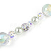 Glass and Acrylic and Imitation Pearl and Rhinestone Beads Strands MAK-T011-06F-3