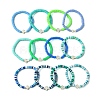 12Pcs 12 Colors Polymer Clay Disc Beaded Stretch Bracelet Sets BJEW-JB10736-4