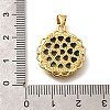 Brass with Natural Shell Carved Pendants KK-Z091-06G-01-3