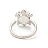 Natural Quartz Crystal Turtle Open Cuff Ring RJEW-P082-01P-27-3