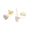 Brass Micro Pave Clear Cubic Zirconia Stud Earrings EJEW-T046-26G-NF-3