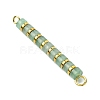 Natural Green Aventurine & Electroplated Synthetic Non-magnetic Hematite Heishi Connector Charms PALLOY-JF03291-02-4