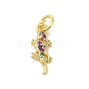 Real 18K Gold Plated Brass Pave Colorful Cubic Zirconia Pendants KK-M283-06D-02-1