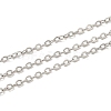 Rhodium Plated 925 Sterling Silver Flat Cable Chains STER-F052-04P-04-1