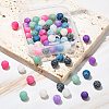 60Pcs 6 Colors Natural Weathered Agate Beads Strands G-FS0001-96-6