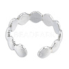 304 Stainless Steel Shell Wrap Open Cuff Ring for Women RJEW-N038-100P-3