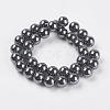 AAA Grade Black Non-Magnetic Synthetic Hematite Round  Beads Strands X-G-H1069-1-2