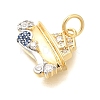 Brass Micro Pave Cubic Zirconia Pendants KK-U040-05G-02-2