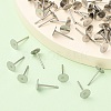 Tarnish Resistant 316 Surgical Stainless Steel Flat Round Blank Peg Stud Earring Settings X-STAS-R073-06-5