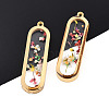 304 Stainless Steel Epoxy Resin Pendants STAS-T072-33-1